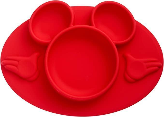 The First Years® - The First Years Disney Mickey Mouse Silicone Placemat with Stainless Steel Fork & Spoon 3 Piece Set