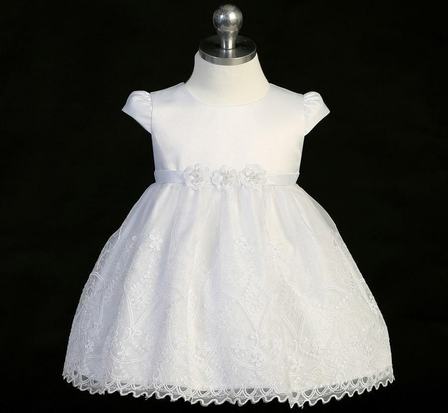 Tip Top USA® - Tip Top USA Lace Baptism Dress with Puff Sleeves and Cape