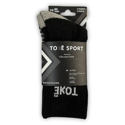 TOKE COLLECTION - Kids Cotton Performance Socks (3 Pack) - Sizes 4 to 9 years