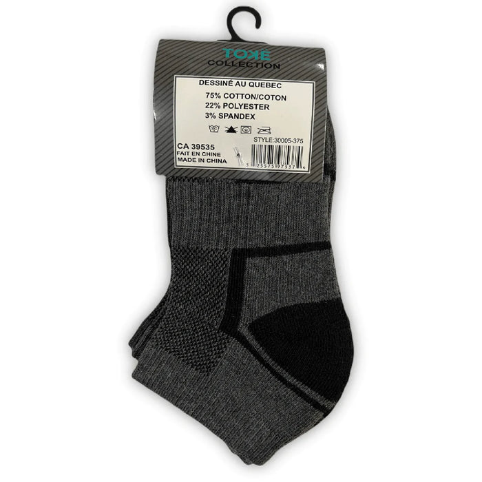 TOKE COLLECTION - Kids Short Cotton Performance Socks (3 Pack) - Sizes 4 to 9 years