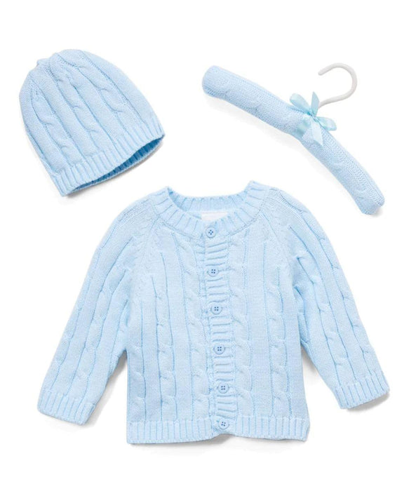 Tots Fifth Avenue® - Tots Fifth Avenue® Cable Knit Cardigan with Hat