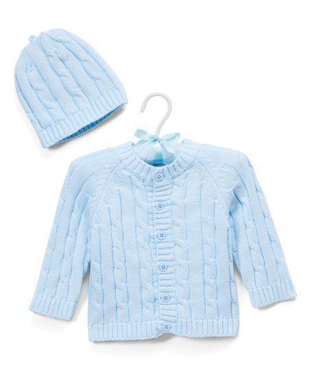 Tots Fifth Avenue® - Tots Fifth Avenue® Cable Knit Cardigan with Hat