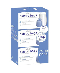 Ubbi® - Ubbi Plastic Bags Value Pack (3 packs / 75 bags)