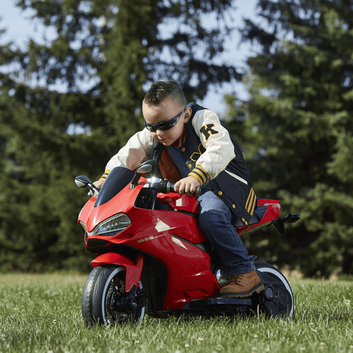 Voltz Toys - Voltz Toys 12V Licensed Ducati Kids Single Seater Motorcycle with Training Wheels