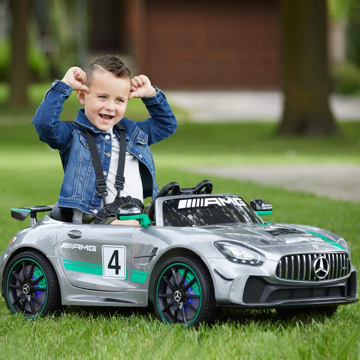 Voltz Toys - Voltz Toys 12V Single Seater Kids Car Licensed Mercedes-Benz AMG GT4 with MP4