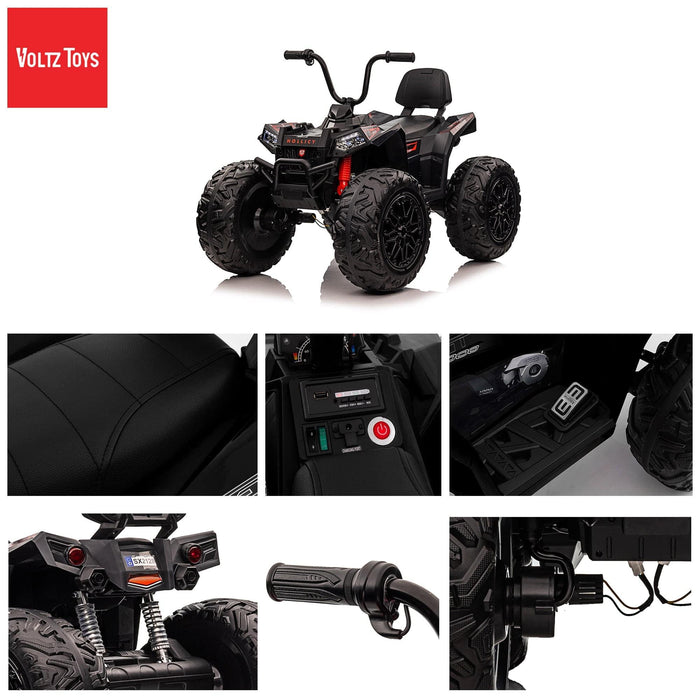 Voltz Toys - Voltz Toys 24V Realistic Off-Road Monster ATV Single Seater Tuck with Throttle