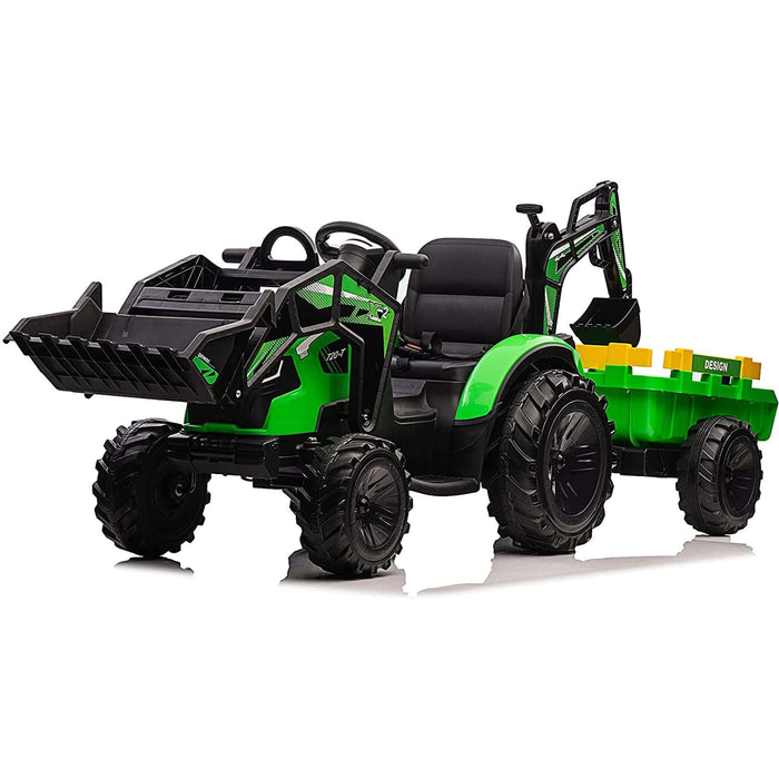 Voltz Toys - Voltz Toys Kids Single Seater Realistic Farm Tractor Agricultural Vehicle with Diggers