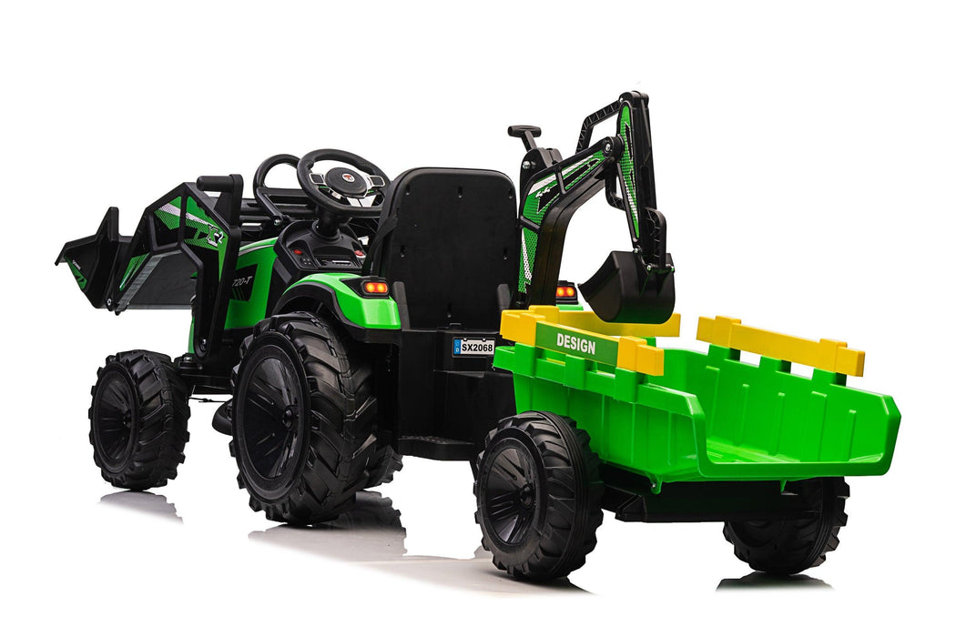 Voltz Toys - Voltz Toys Kids Single Seater Realistic Farm Tractor Agricultural Vehicle with Diggers
