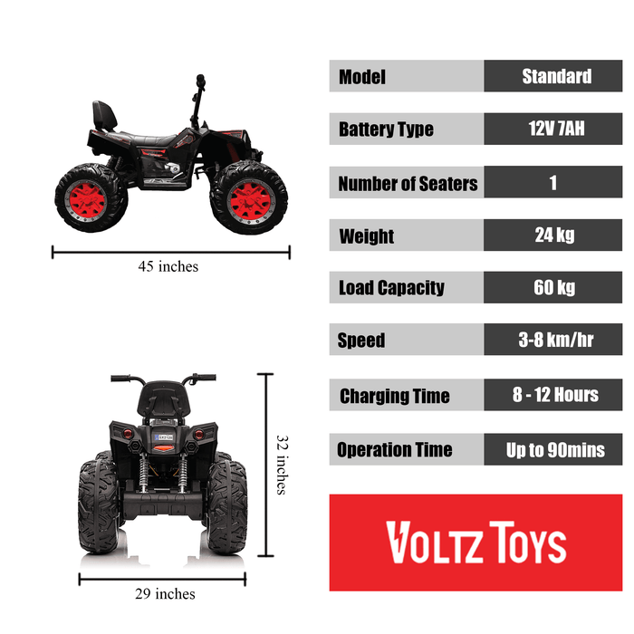 Voltz Toys - Voltz Toys Kids Single Seater Realistic Off-Road ATV with Throttle