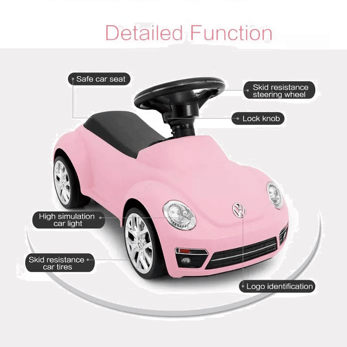 Voltz Toys - Voltz Toys Rastar Volkswagen Beetle Kids Foot to Floor Push Along Ride-On Car