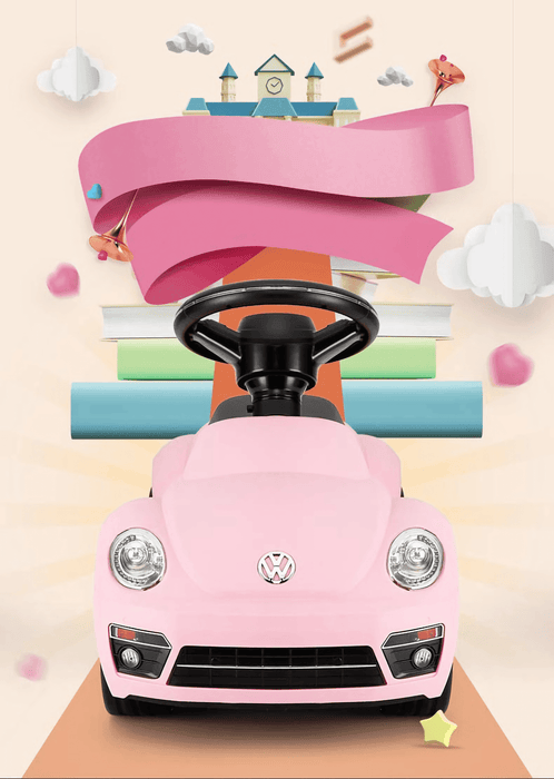 Voltz Toys - Voltz Toys Rastar Volkswagen Beetle Kids Foot to Floor Push Along Ride-On Car