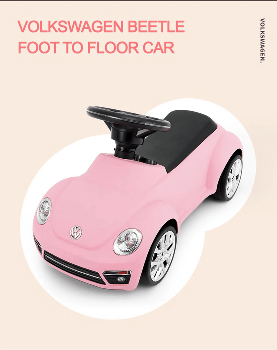Voltz Toys - Voltz Toys Rastar Volkswagen Beetle Kids Foot to Floor Push Along Ride-On Car