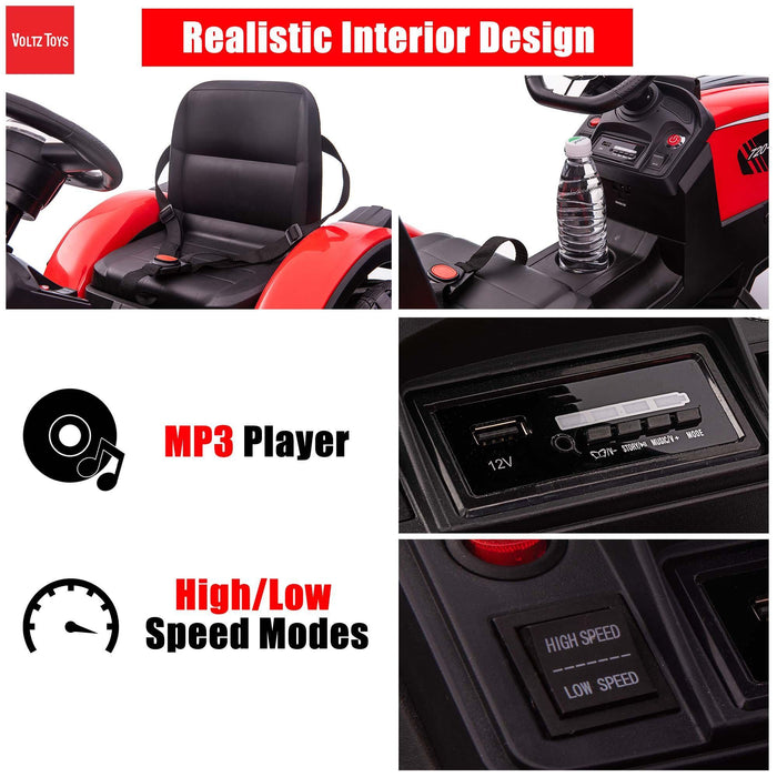 Voltz Toys - Voltz Toys Realistic Farm Tractor Agricultural Vehicle with Tipper Trailer