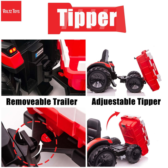 Voltz Toys - Voltz Toys Realistic Farm Tractor Agricultural Vehicle with Tipper Trailer