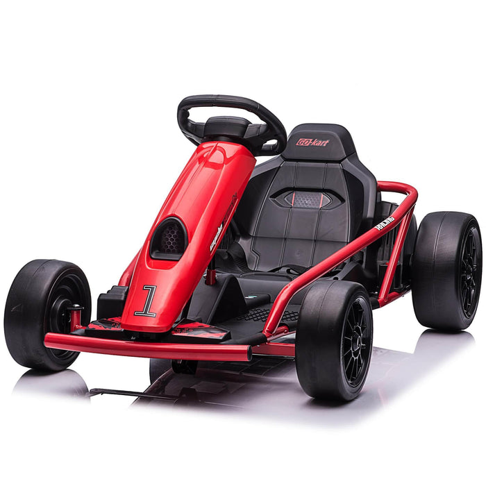 Voltz Toys - Voltz Toys Single Seater Kids GoKart Outdoor Racer Drifter with Seat Belt 24V High-Speed