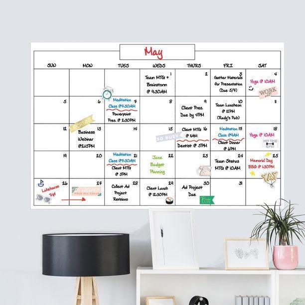 Wallies® - Wallies Monthly Dry Erase Calendar