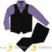 Zighi® - Zighi® 4 Piece Suit: Black Vest with Lilac Shirt