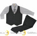Zighi® - Zighi® 4 Piece Suit: Grey Vest with White Shirt