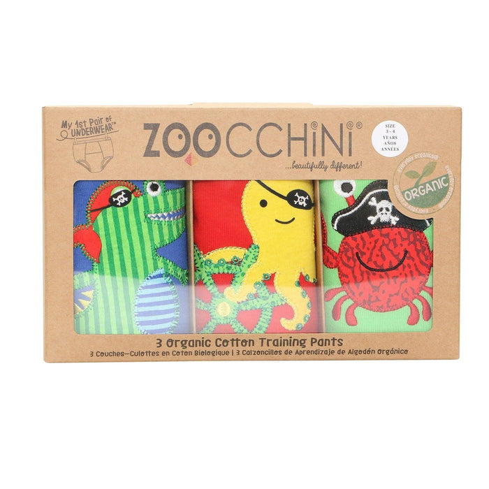 Zoocchini® - Zoocchini Organic Cotton 3 Piece Potty Training Pant Set - Pirate Pals 2T/3T