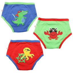 Zoocchini® - Zoocchini Organic Cotton 3 Piece Potty Training Pant Set - Pirate Pals 2T/3T
